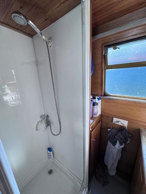 Bathroom area with shower and cassette toilet