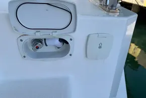 Leopard 40 Powercat 2024 boat water connection and outlet panel.