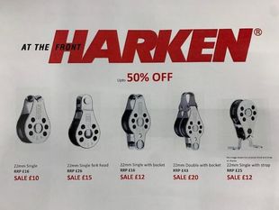 Harken S/S blocks and ratchets upto 50% off sale