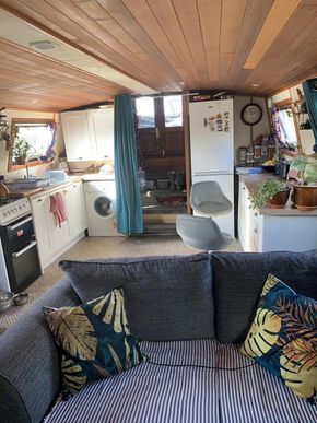Bow to Stern-Galley open plan /lounge