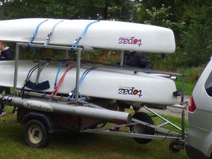 Double boat   camping trailer