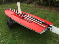 Topper sailing dinghy 47110 complete with launching trolley, new sail