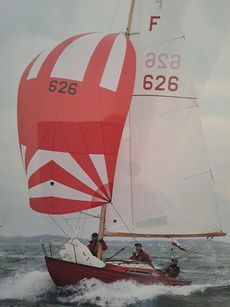 Folkboat with metal mast and boom