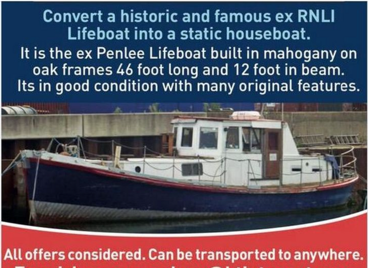RNLI Watson Class for sale UK, RNLI boats for sale, RNLI used boat sales, RNLI House Boats For