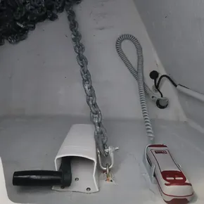 Anchor chain and equipment in 2019 Beneteau Oceanis 41.1 sailboat.