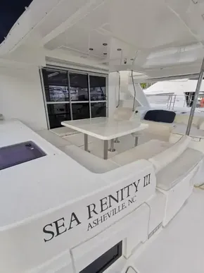 2017 Leopard 51 Powercat yacht, Sea Renity III, docked in Asheville, NC.