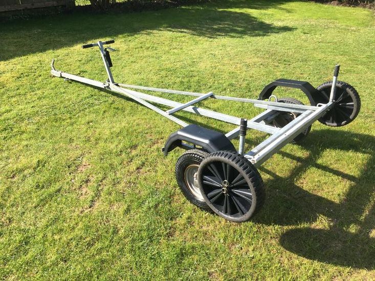 Topper sailing dinghy galvanised launching trolley and road base