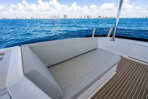 Leopard 40 Powercat 2025 yacht with ocean view and comfortable seating.