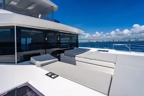 2025 Leopard 40 Powercat yacht with spacious deck, sleek design, and ocean view.