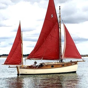 18ft Gaff Canoe Yawl by David Moss, inboard and Road Trailer 