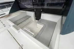 Spacious seating area on a 2020 Leopard 50 yacht deck.