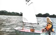 Optimist sailing dinghy