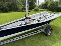 Buzz Dinghy  No 1056 Trolley  Trailer  Cover Good Condition