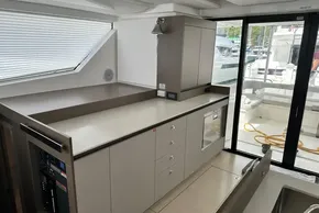 Modern kitchen interior of 2025 Robertson and Caine Leopard 46 Powercat yacht.