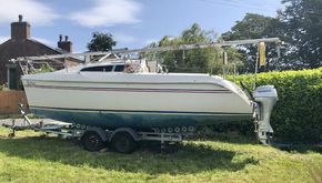 Mast lowered, ready for towing