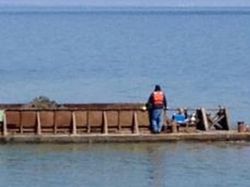 43'9 x 24' 2-Section Steel Portable Dump Scow 50 Cubic Yd Capacity