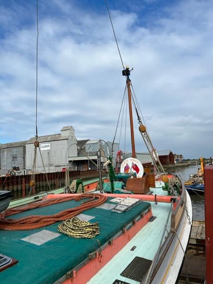 80ft Thames Sailing Barge, an Historic wooden vessel, rebuilt.