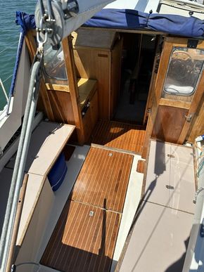 View from cockpit into wheelhouse 
