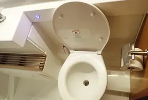 Toilet in 2019 Jeanneau Sun Odyssey 440 yacht bathroom.