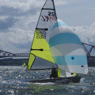 RS Feva 6165 ready to sail. Road base in