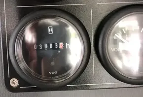 Close-up of Lagoon 42 2020 boat engine hour meter showing 3803.6 hours.