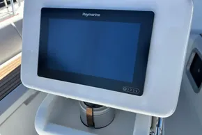 Raymarine navigation display on Jeanneau Sun Odyssey 389, 2020 model yacht.