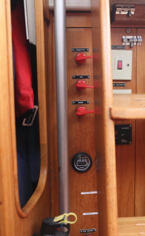 switches behind companionway ladder