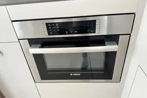Built-in Bosch microwave oven with digital controls on a Leopard 46 Powercat yacht.