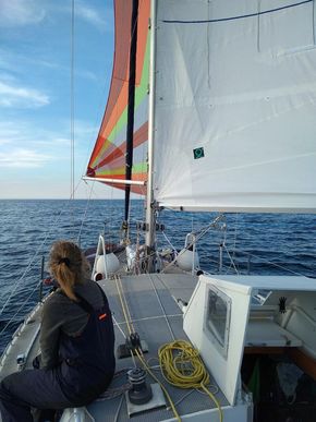 under spinnaker in the English channel