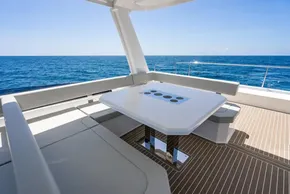 Luxurious deck of 2025 Leopard 40 Powercat yacht with ocean view.
