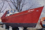 1983 30′ x 9′ Welded Steel Motor Boat Project Boat