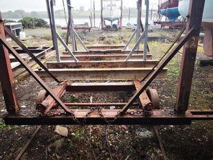 Heavy Duty Yard Trailer on Metal Wheels
