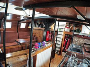 Looking aft from the galley on port side towards main companionway.