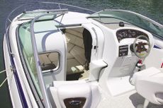 Crownline Cuddy Cabin 220 CCR - Cabin entry door features molded fiberglass steps for easy deck access