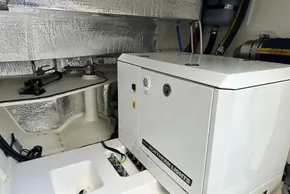 Engine room of 2025 Robertson and Caine Leopard 46 Powercat with Northern Lights generator.