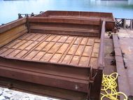 1984 50' x 24' x 4' Sectional Deck Barge w/Removable Material Hopper