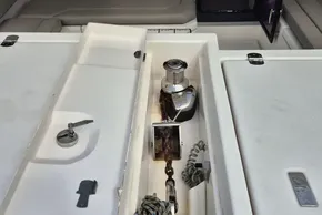 Anchor winch system on a 2020 Leopard 45 yacht deck.