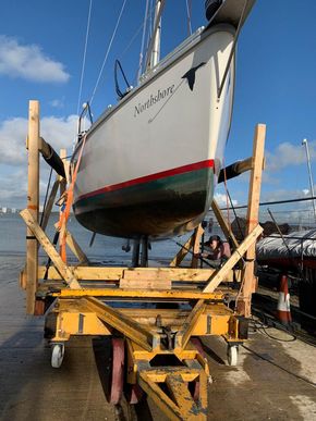 Just hauled out for the winter at Hythe SC