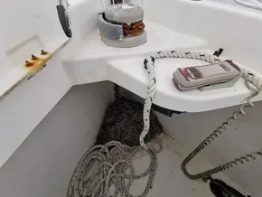 Rope and winch on Jeanneau Sun Odyssey 410 sailboat, 2020 model.