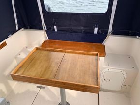 Cockpit table folded