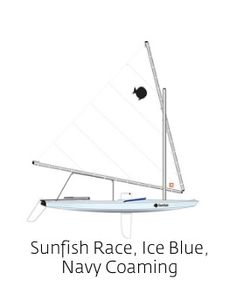 Sunfish Race, Ice Blue, Navy Coaming