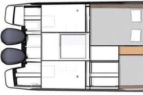 Jeanneau Merry Fisher 1095 - diagram of cabins layout