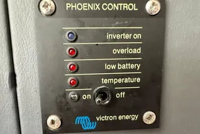 Phoenix Control panel with Victron Energy indicators on Leopard 50, 2021 model.