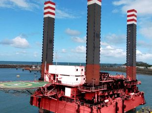 445 T SWL Crane Capacity | Non-Propelled Self Elevating Jack-Up Barge