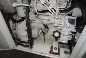 Engine compartment of a 2020 Leopard 43 Powercat.