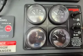 Control panel with gauges and switches on a 2021 Leopard 45.