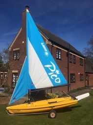 Laser Pico sailing dinghy with standard and junior (reduced size) rig