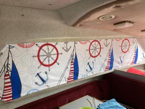 Cabin portside with blackouts in place
