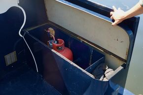 Gas locker fits two 13kg calorie gas bottles