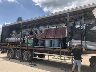 Large spray booth with HVAC and extract system